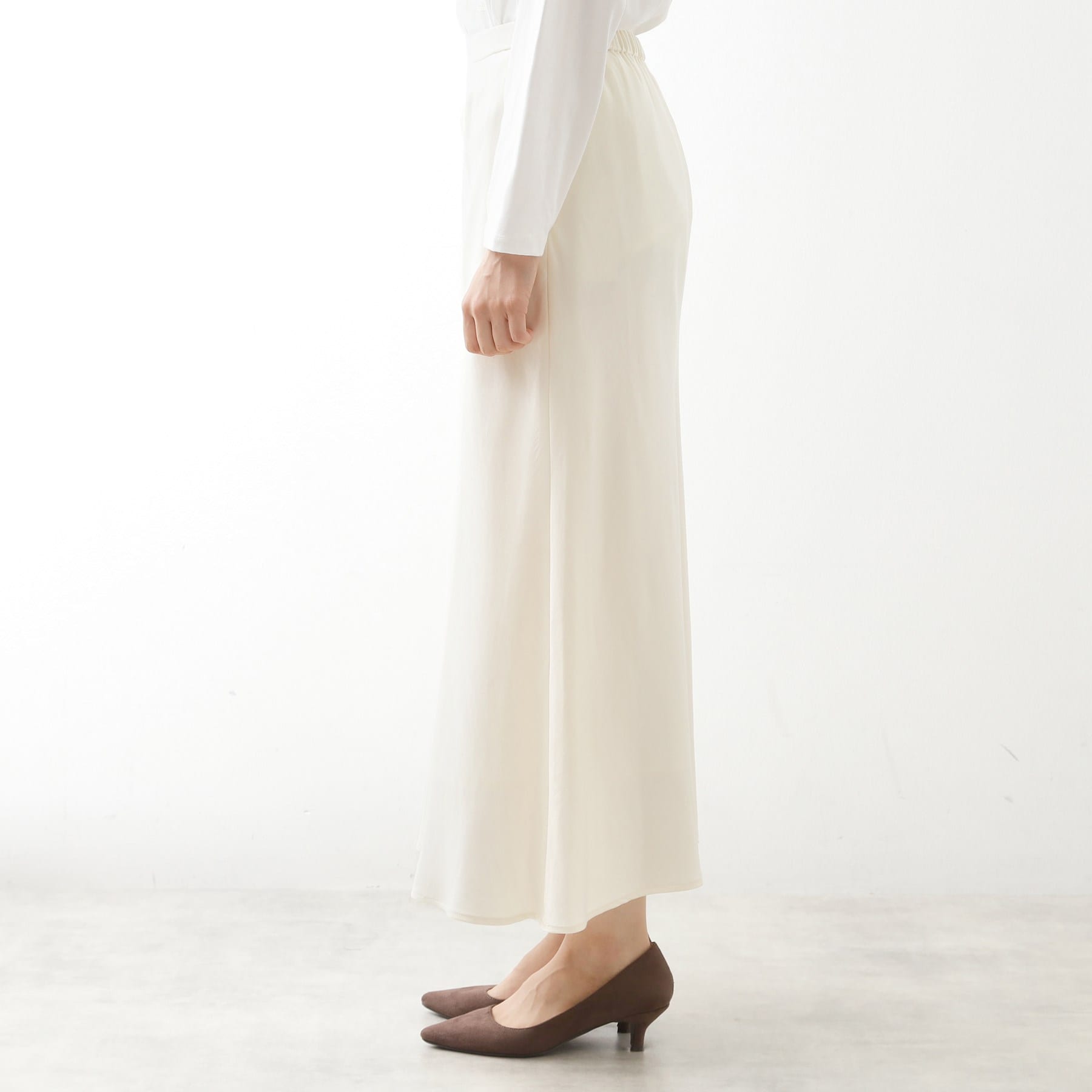 ザ ショップ ティーケー  (ウィメン) THE SHOP TK(Women) サテンAラインスカート （スミクロ(018)） スミクロ(018)