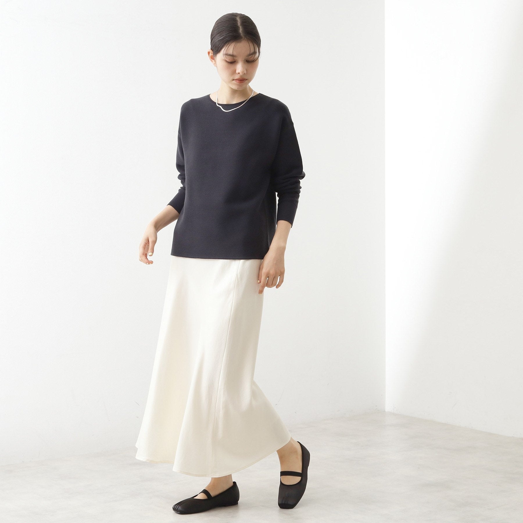 ザ ショップ ティーケー  (ウィメン) THE SHOP TK(Women) サテンAラインスカート （スミクロ(018)） スミクロ(018)