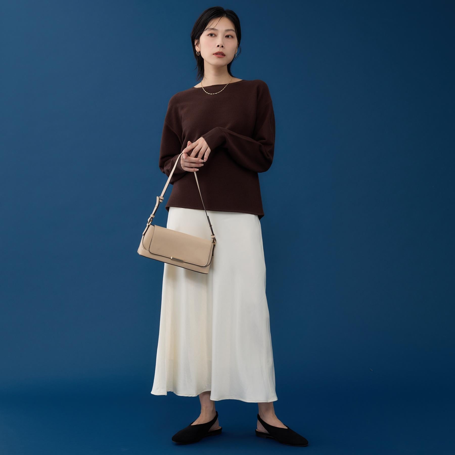 ザ ショップ ティーケー  (ウィメン) THE SHOP TK(Women) サテンAラインスカート （スミクロ(018)） スミクロ(018)