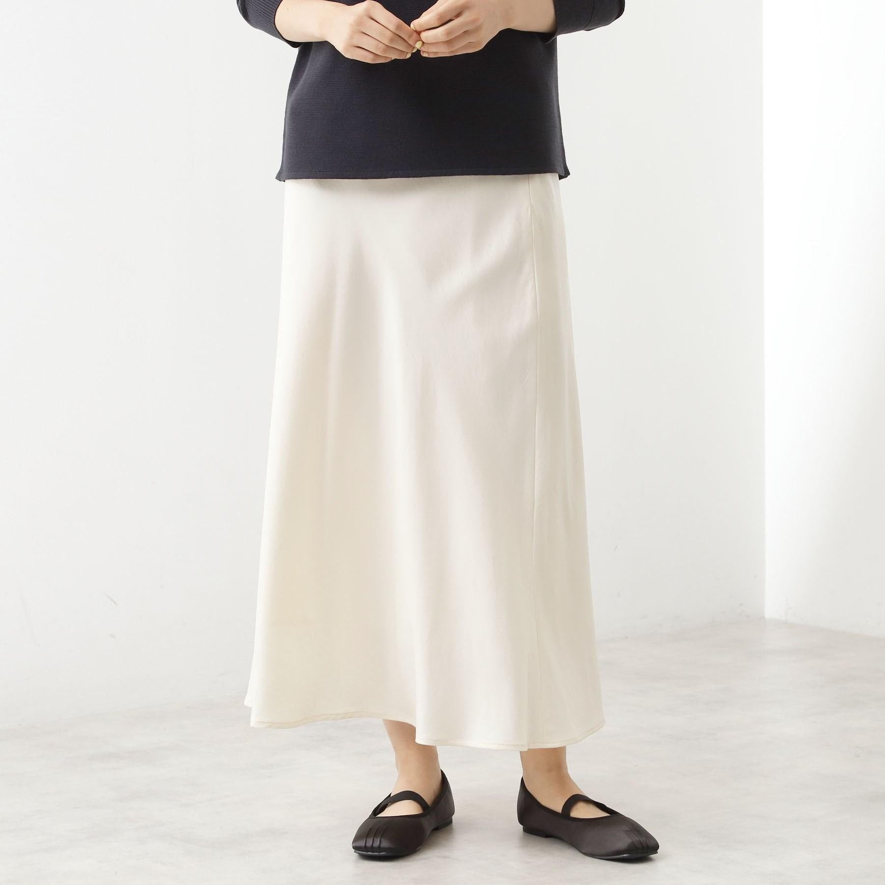 ザ ショップ ティーケー  (ウィメン) THE SHOP TK(Women) サテンAラインスカート （スミクロ(018)） スミクロ(018)