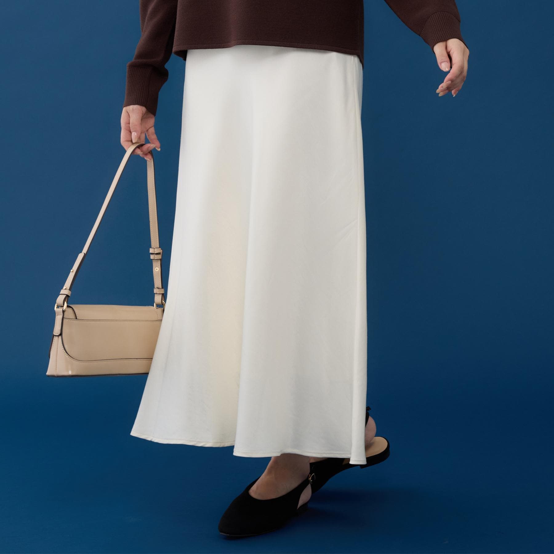 ザ ショップ ティーケー  (ウィメン) THE SHOP TK(Women) サテンAラインスカート （アイボリー(004)） アイボリー(004)