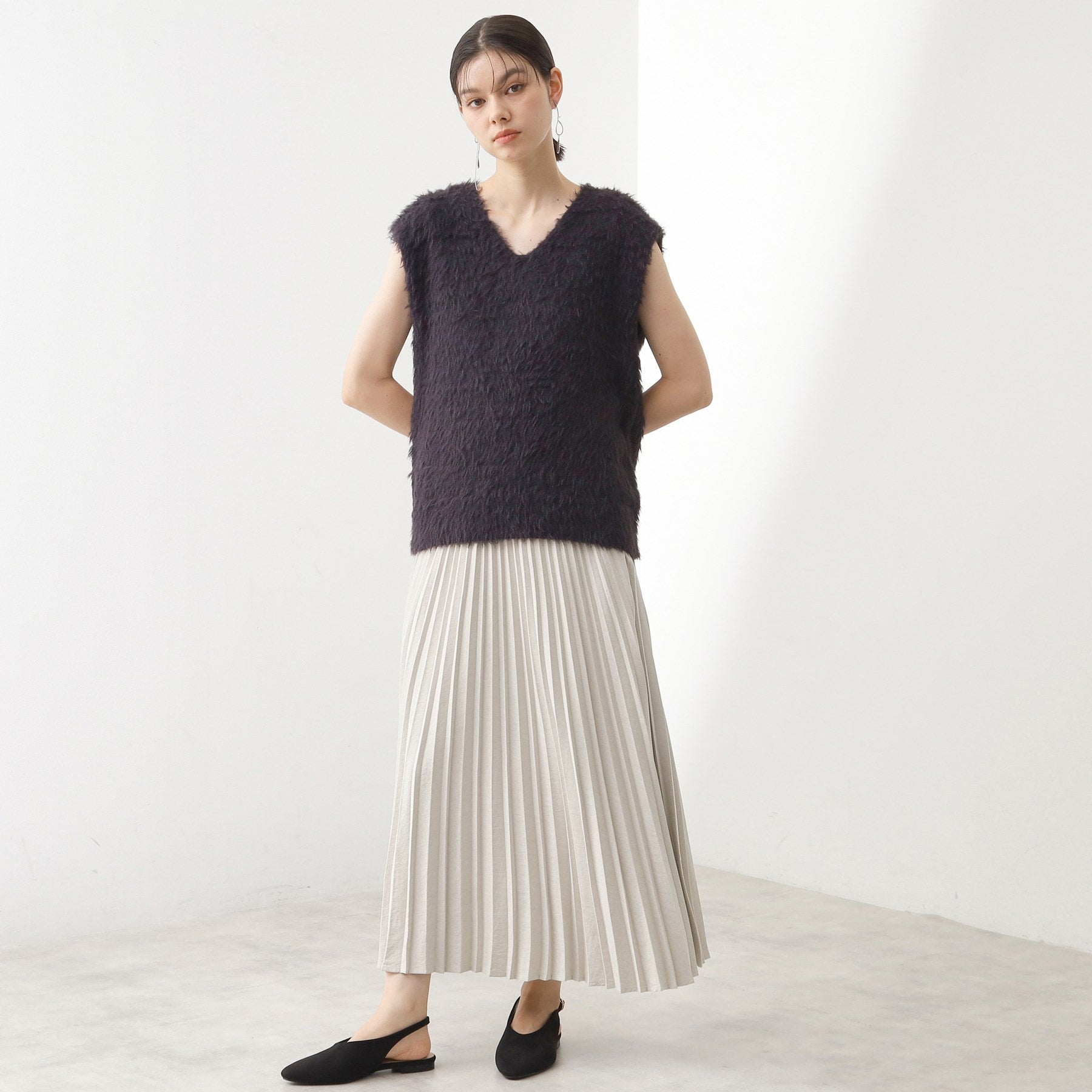 ザ ショップ ティーケー  (ウィメン) THE SHOP TK(Women) マイクロスエードプリーツスカート （アイボリー(004)） アイボリー(004)