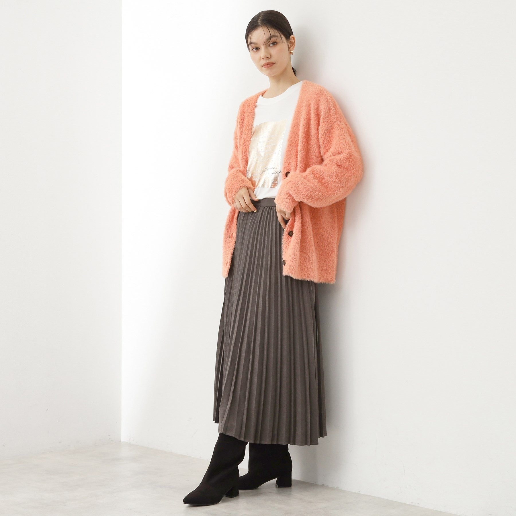 ザ ショップ ティーケー  (ウィメン) THE SHOP TK(Women) マイクロスエードプリーツスカート （アイボリー(004)） アイボリー(004)
