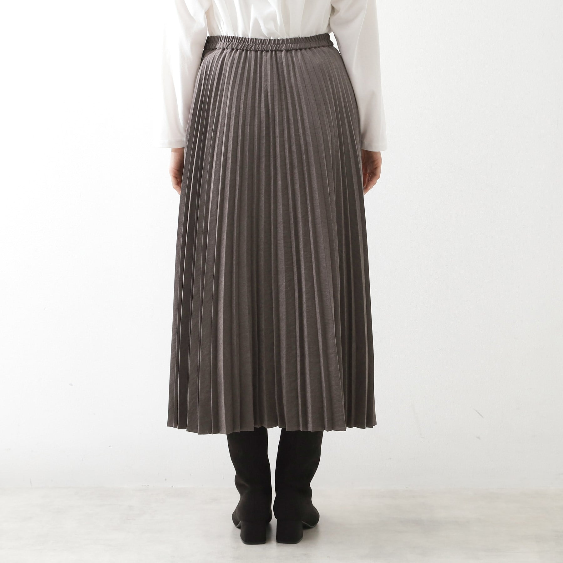 ザ ショップ ティーケー  (ウィメン) THE SHOP TK(Women) マイクロスエードプリーツスカート （アイボリー(004)） アイボリー(004)