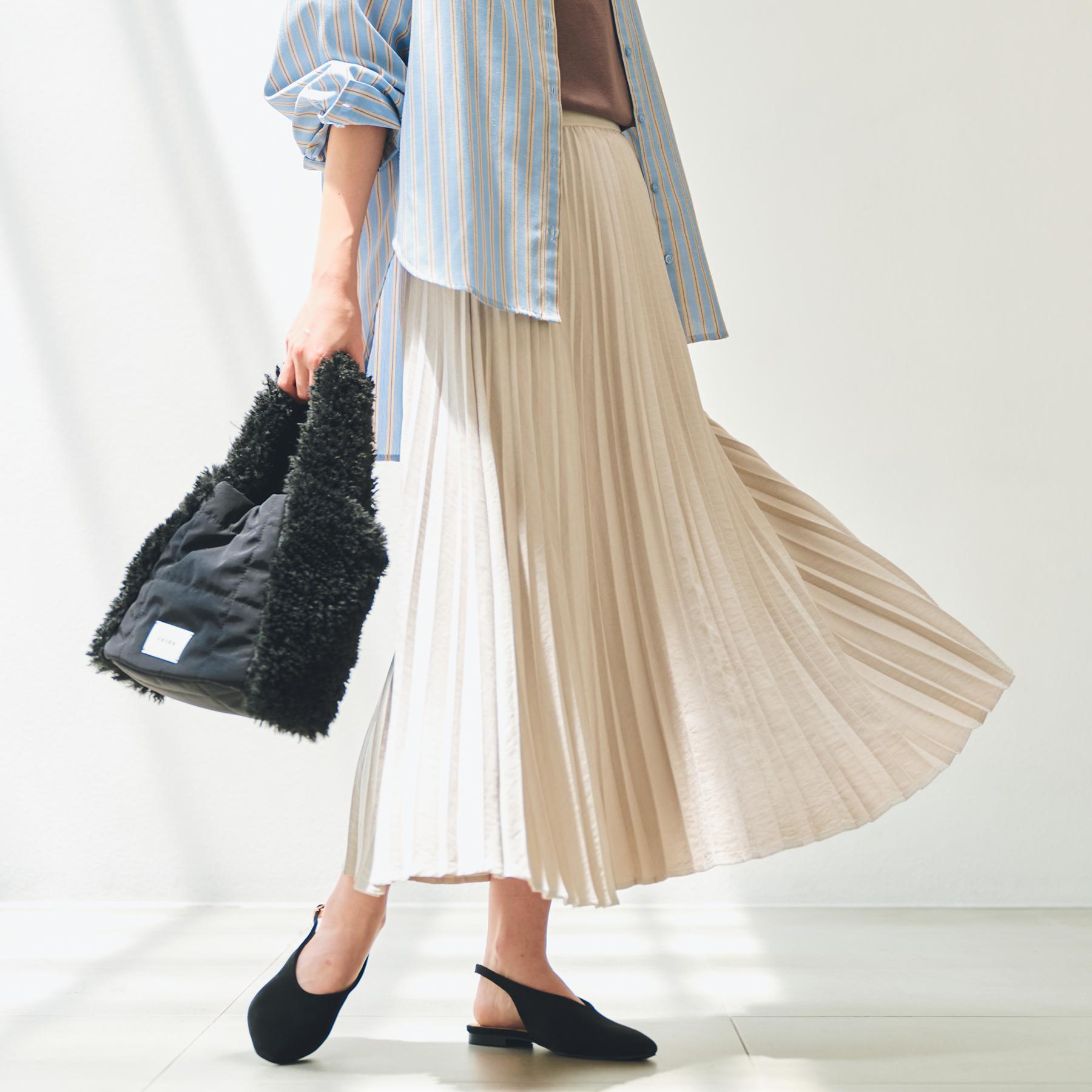 ザ ショップ ティーケー  (ウィメン) THE SHOP TK(Women) マイクロスエードプリーツスカート （アイボリー(004)） アイボリー(004)