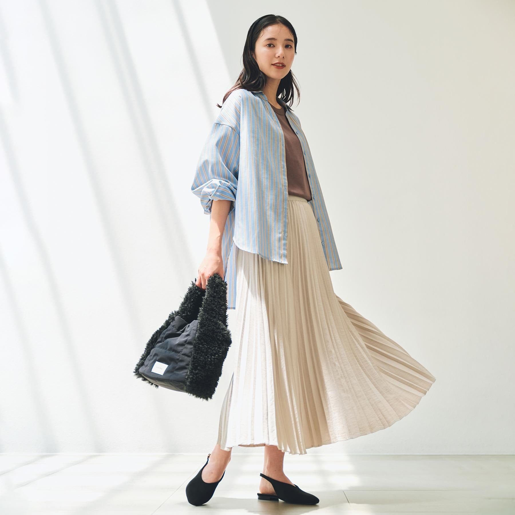 ザ ショップ ティーケー  (ウィメン) THE SHOP TK(Women) マイクロスエードプリーツスカート （アイボリー(004)） アイボリー(004)
