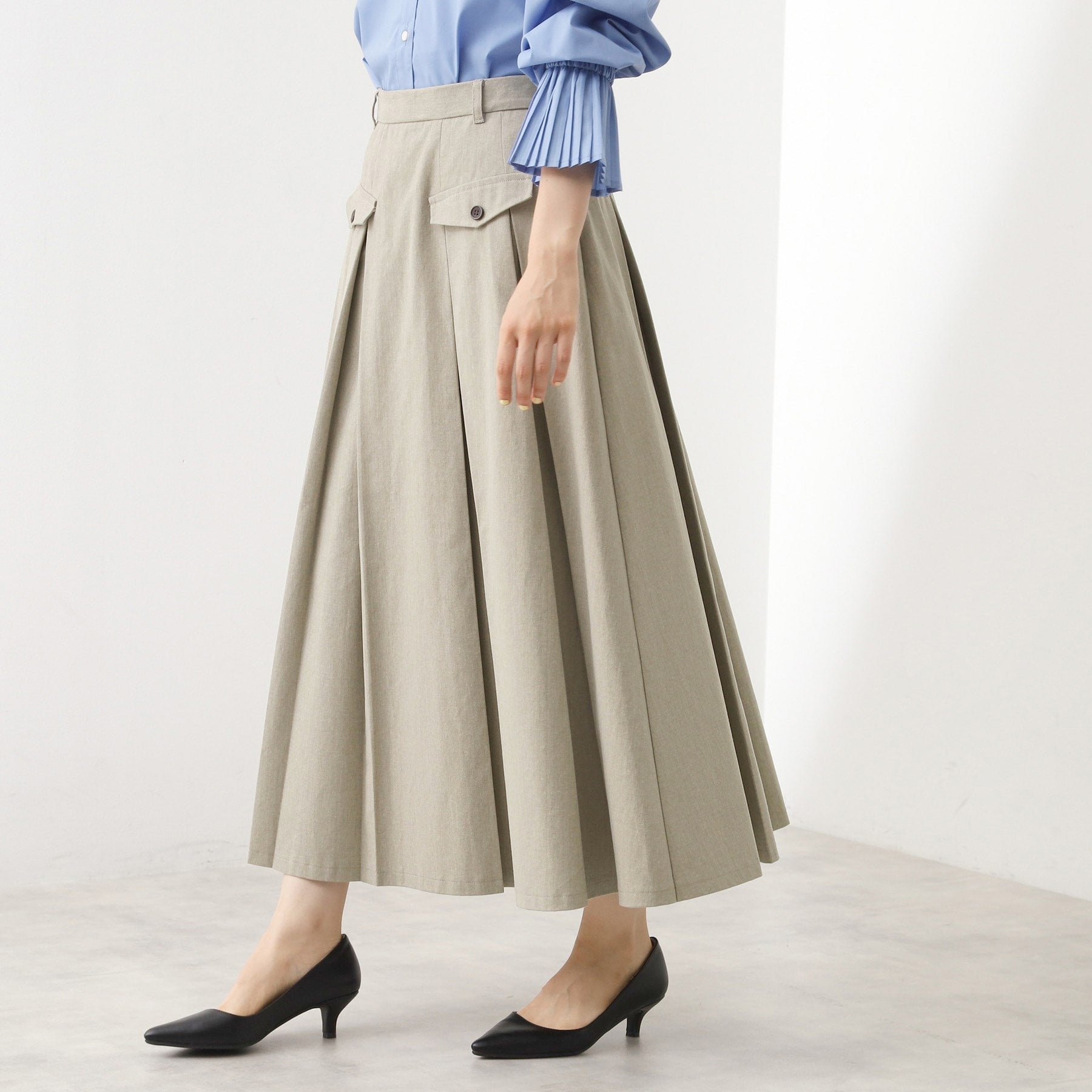 ザ ショップ ティーケー  (ウィメン) THE SHOP TK(Women) フラップタックスカート （グレージュ(050)） グレージュ(050)