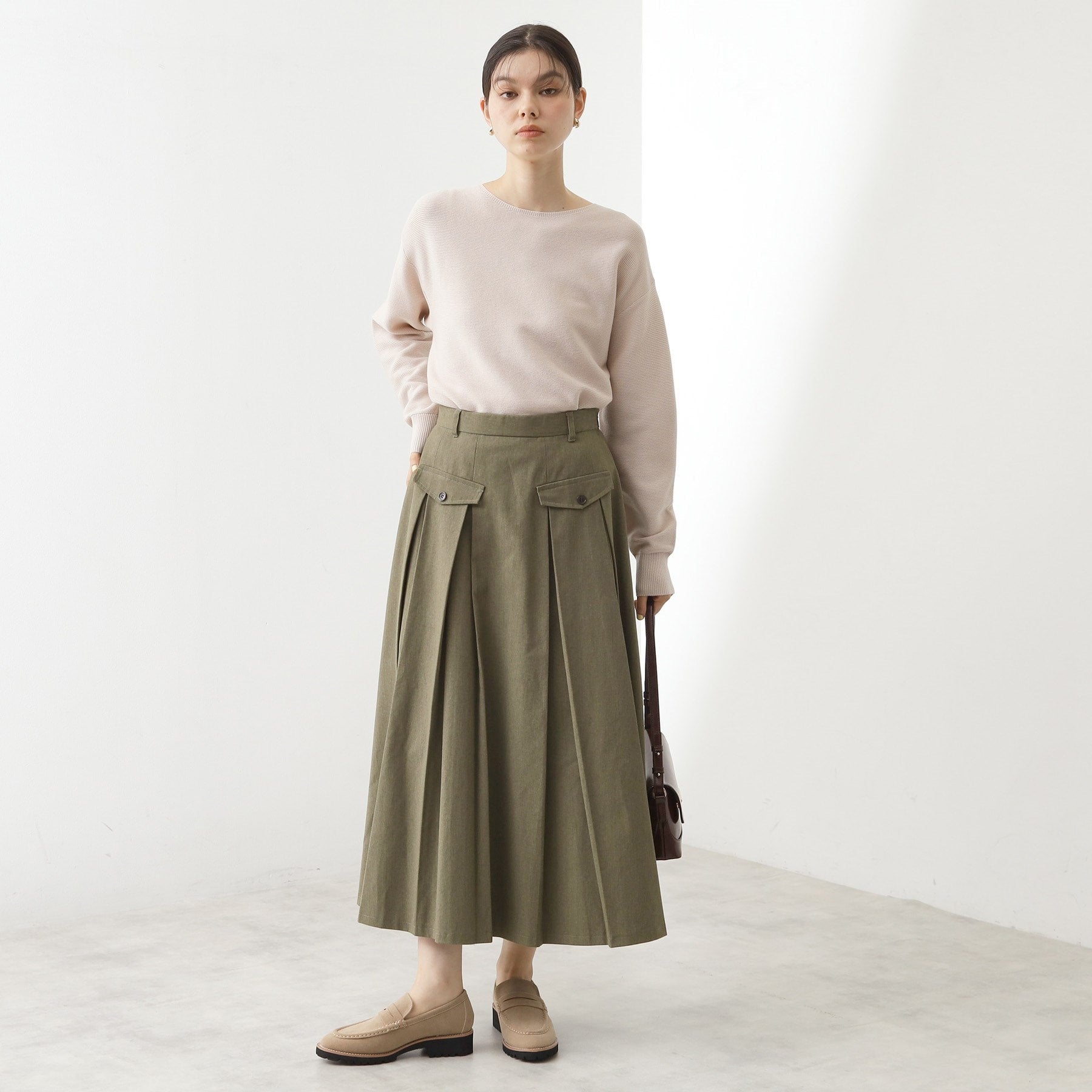 ザ ショップ ティーケー  (ウィメン) THE SHOP TK(Women) フラップタックスカート （グレージュ(050)） グレージュ(050)