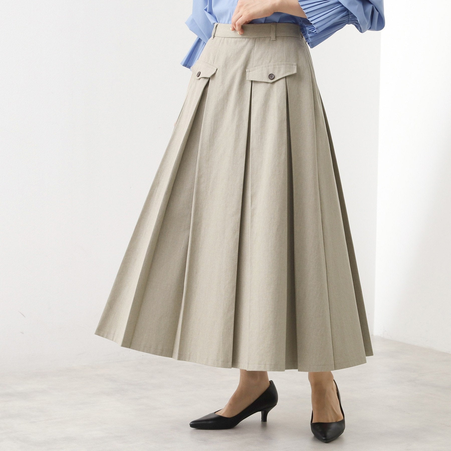 ザ ショップ ティーケー  (ウィメン) THE SHOP TK(Women) フラップタックスカート （グレージュ(050)） グレージュ(050)