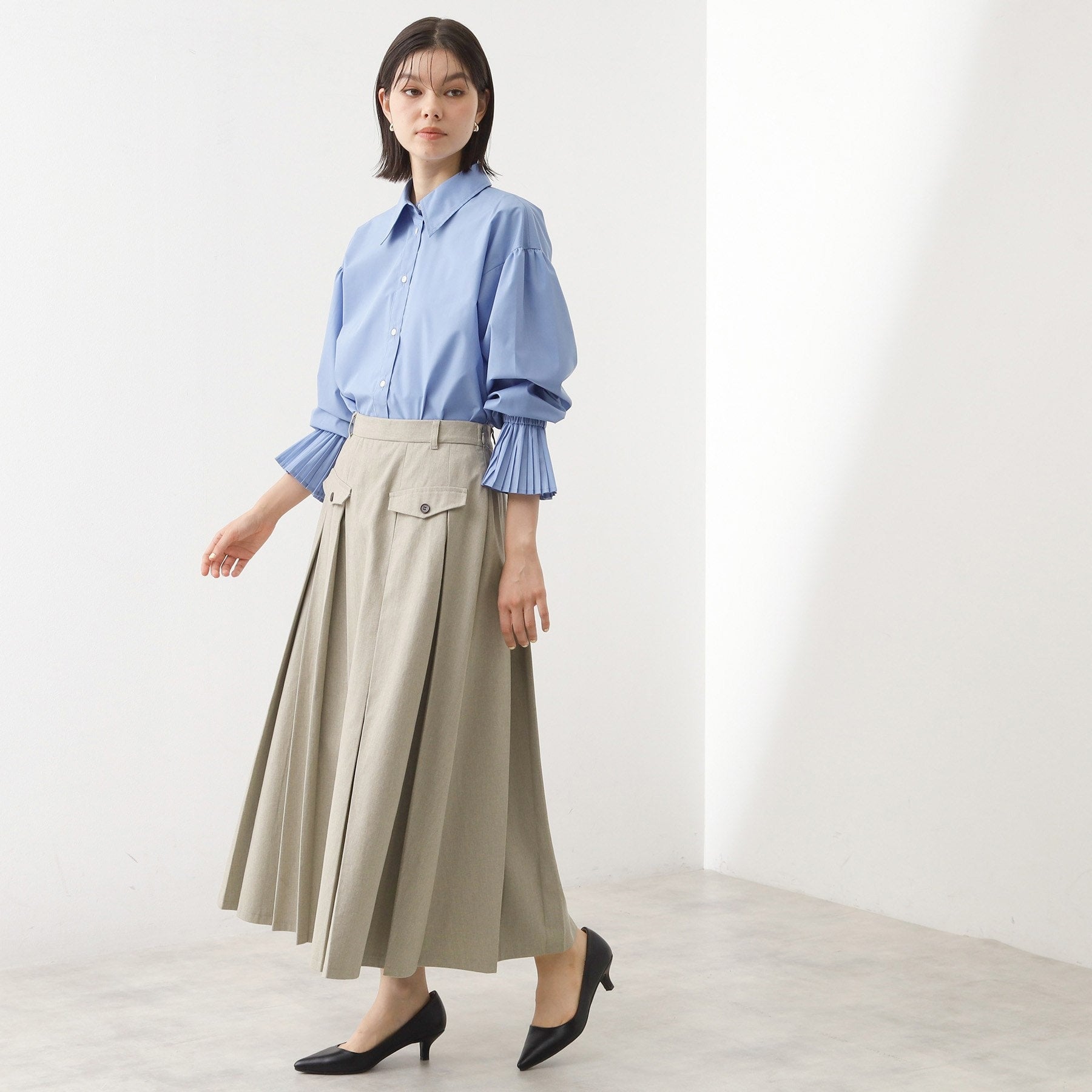 ザ ショップ ティーケー  (ウィメン) THE SHOP TK(Women) フラップタックスカート （グレージュ(050)） グレージュ(050)