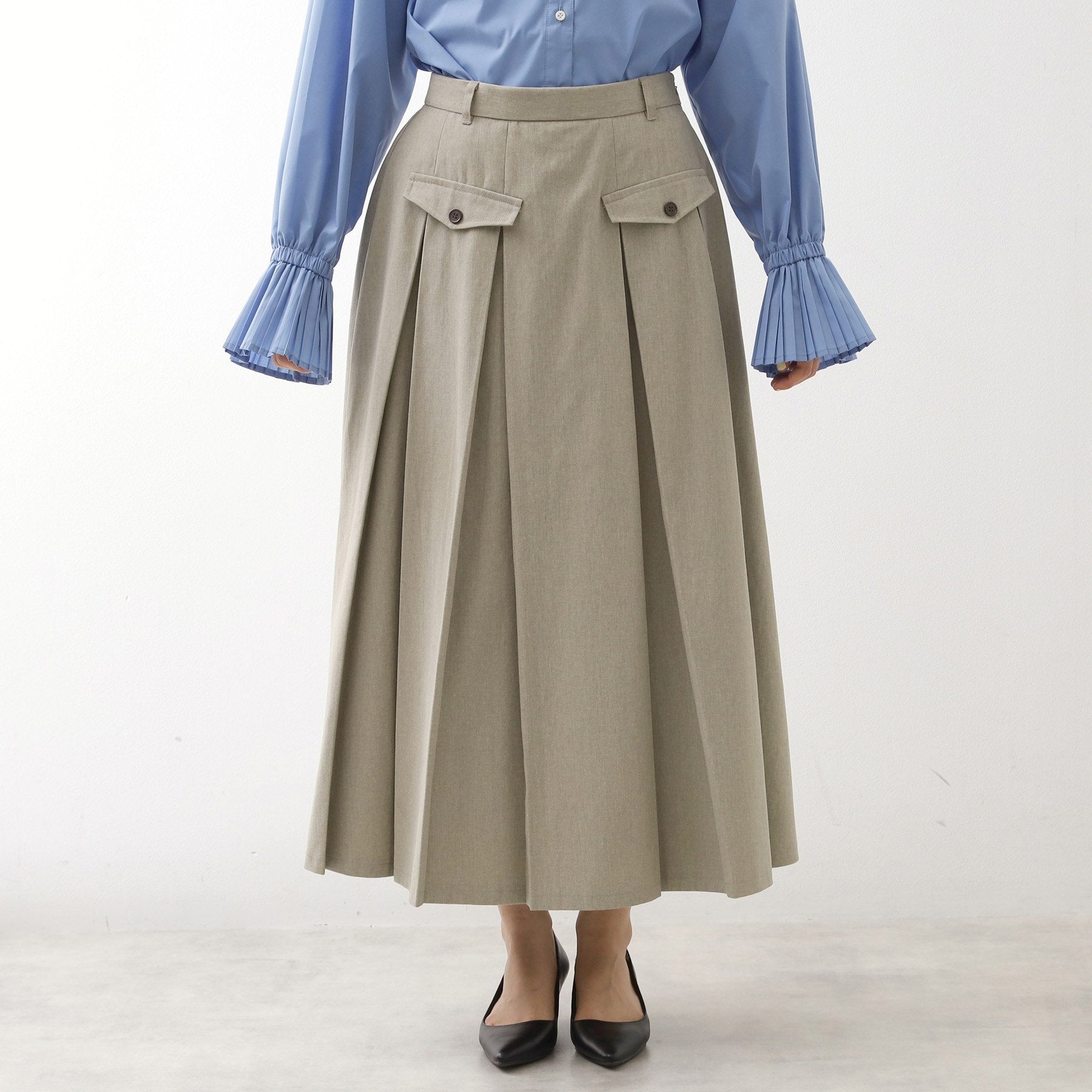 ザ ショップ ティーケー  (ウィメン) THE SHOP TK(Women) フラップタックスカート （グレージュ(050)） グレージュ(050)