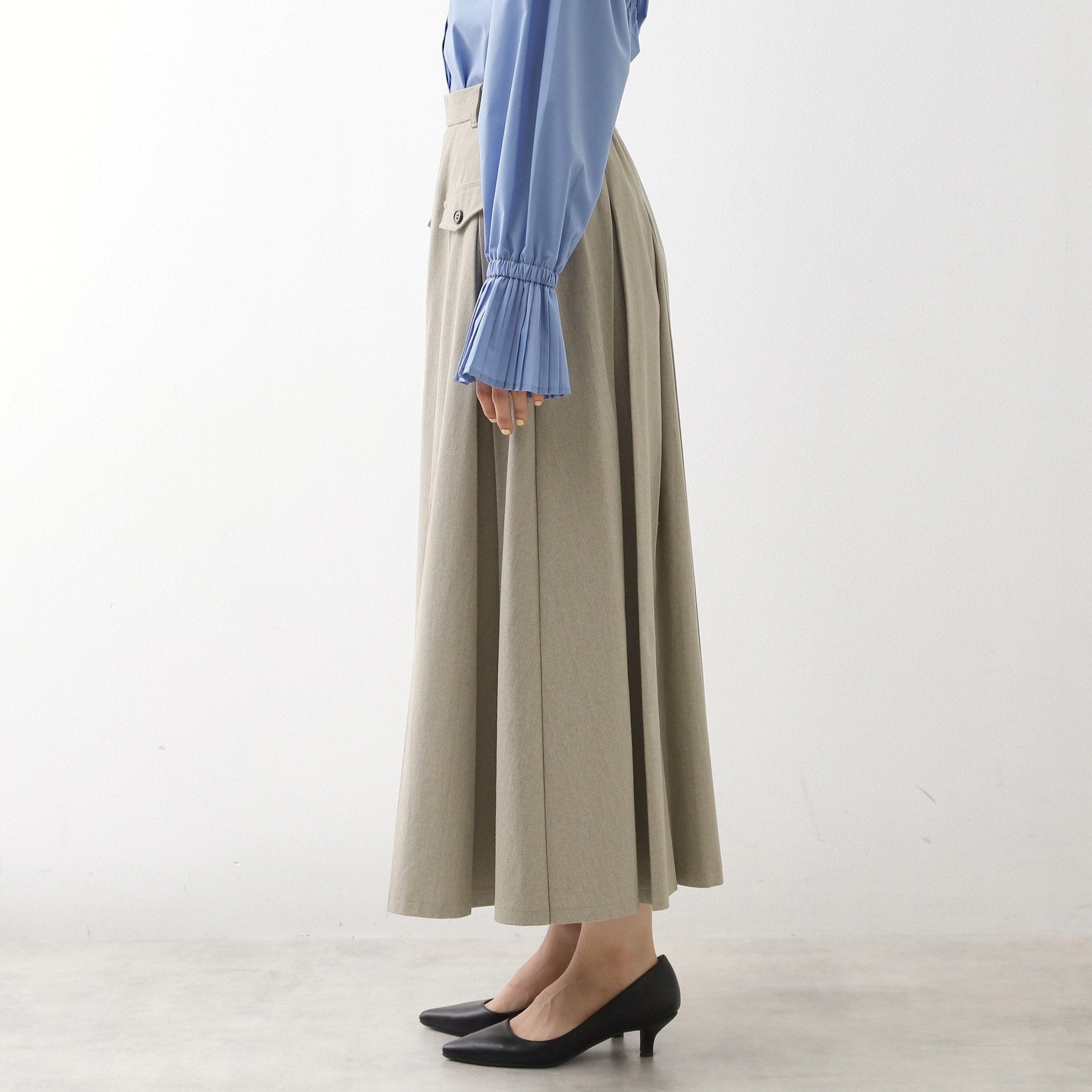 ザ ショップ ティーケー  (ウィメン) THE SHOP TK(Women) フラップタックスカート （グレージュ(050)） グレージュ(050)