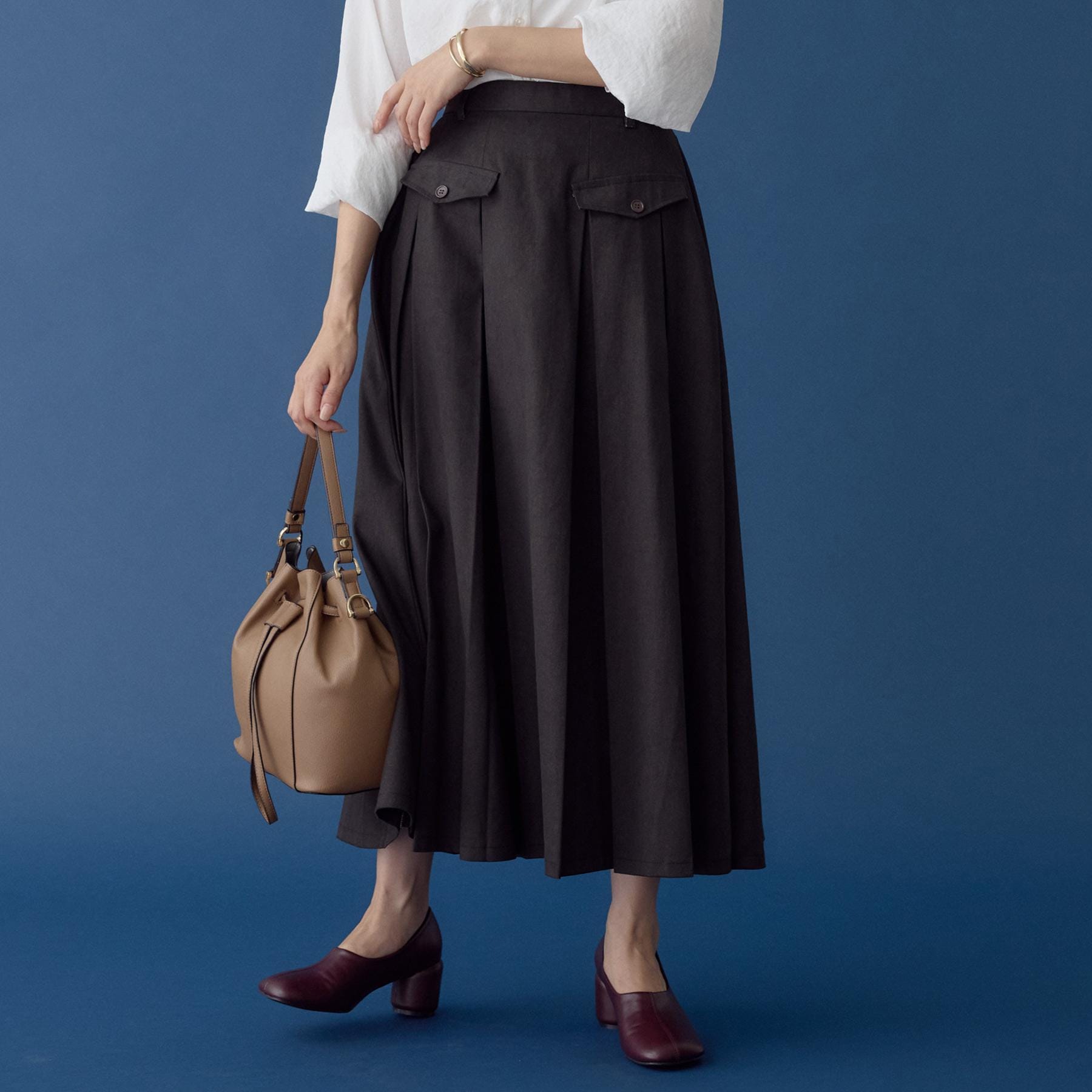 ザ ショップ ティーケー  (ウィメン) THE SHOP TK(Women) フラップタックスカート （グレージュ(050)） グレージュ(050)