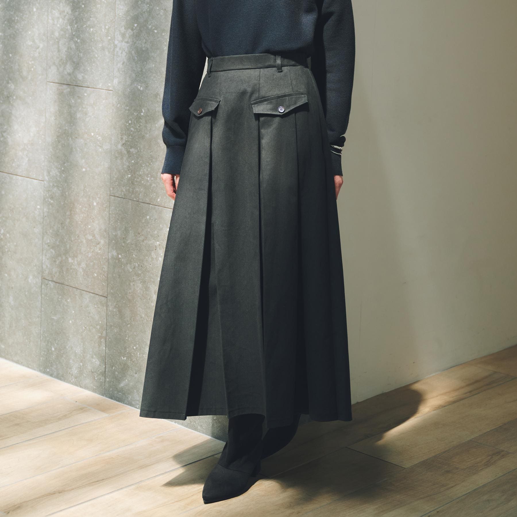 ザ ショップ ティーケー  (ウィメン) THE SHOP TK(Women) フラップタックスカート （スミクロ(018)） スミクロ(018)