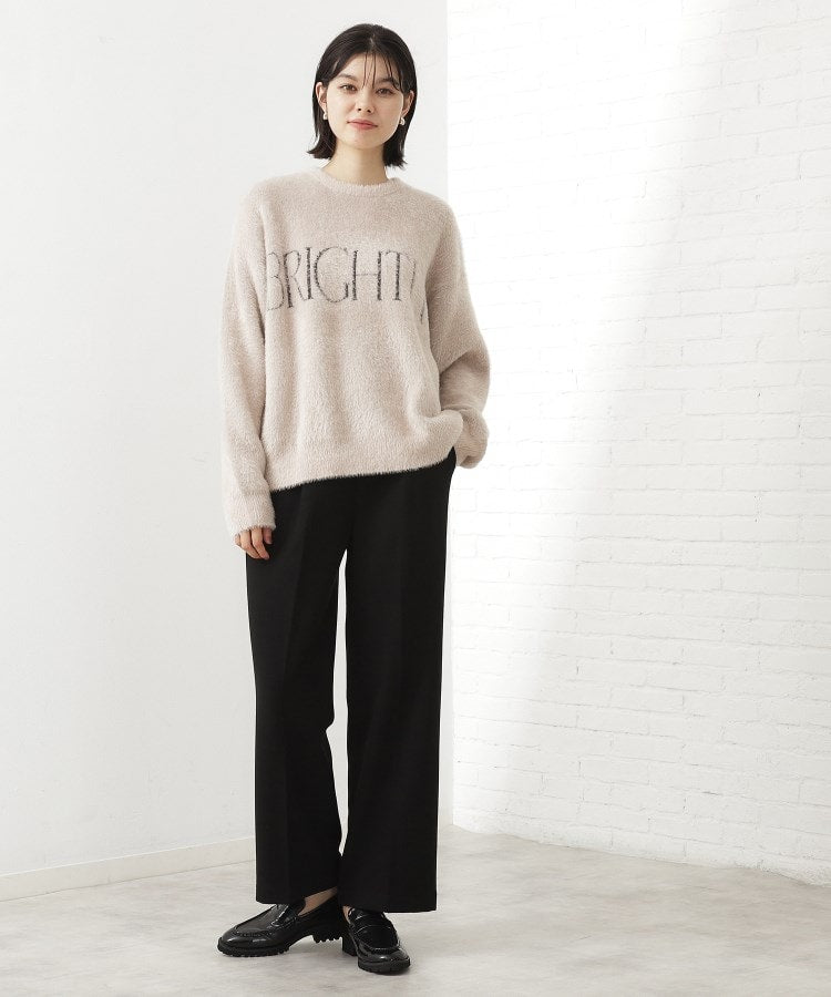 ザ ショップ ティーケー  (ウィメン) THE SHOP TK(Women) ベルベットフェザーロゴニットプルオーバー （チャコールグレー(014)） チャコールグレー(014)