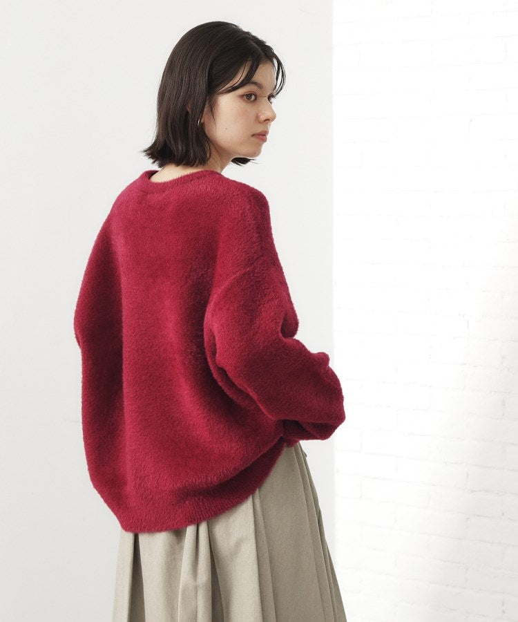 ザ ショップ ティーケー  (ウィメン) THE SHOP TK(Women) ベルベットフェザーロゴニットプルオーバー （チャコールグレー(014)） チャコールグレー(014)