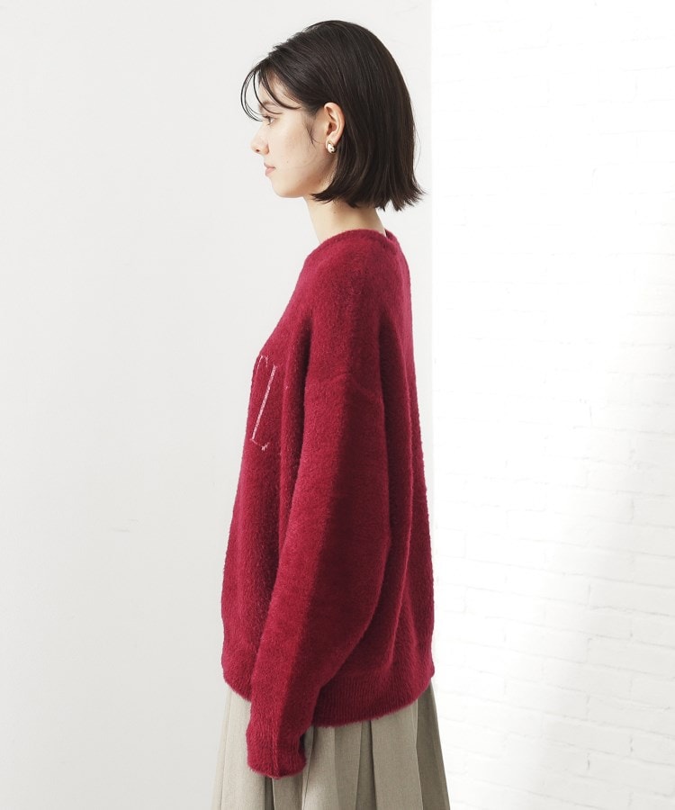 ザ ショップ ティーケー  (ウィメン) THE SHOP TK(Women) ベルベットフェザーロゴニットプルオーバー （チャコールグレー(014)） チャコールグレー(014)