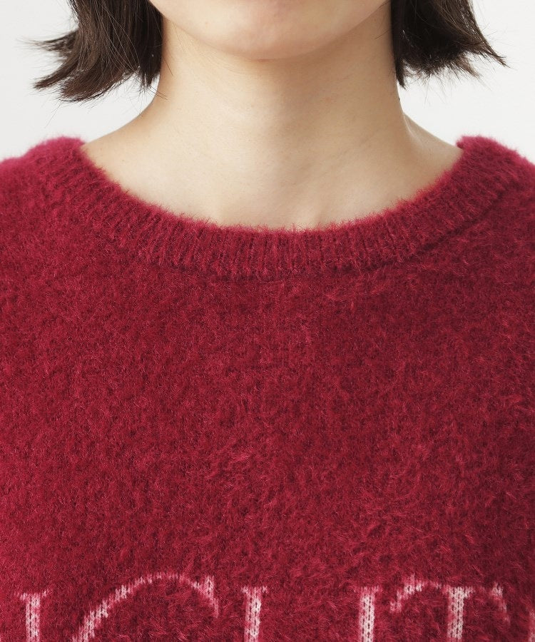 ザ ショップ ティーケー  (ウィメン) THE SHOP TK(Women) ベルベットフェザーロゴニットプルオーバー （チャコールグレー(014)） チャコールグレー(014)