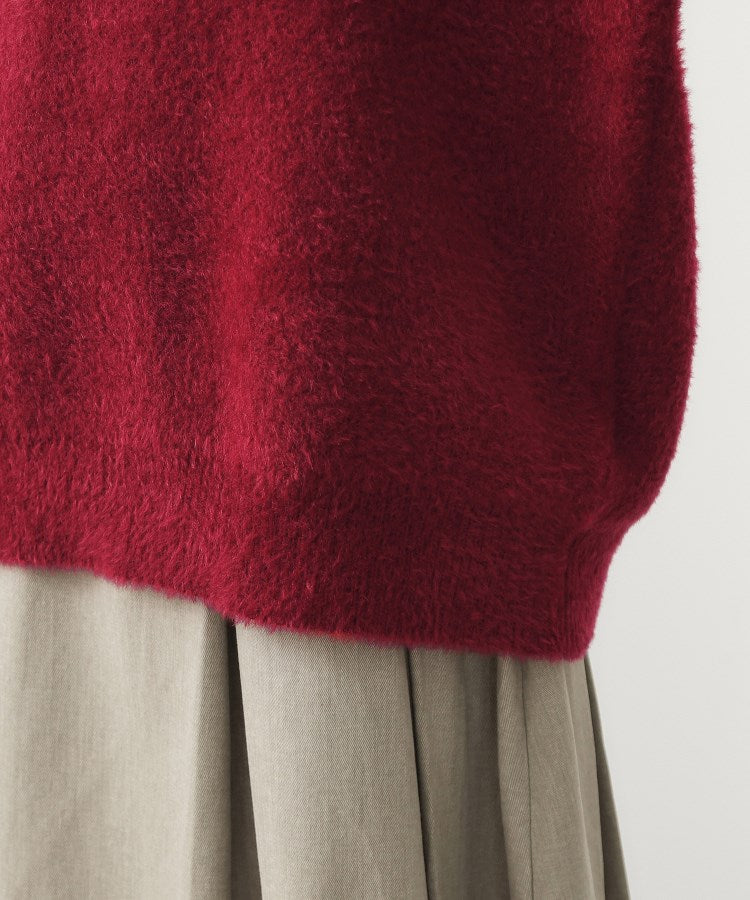 ザ ショップ ティーケー  (ウィメン) THE SHOP TK(Women) ベルベットフェザーロゴニットプルオーバー （チャコールグレー(014)） チャコールグレー(014)