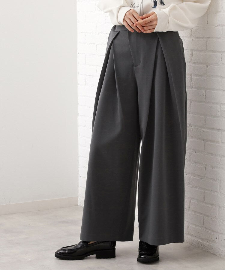 ザ ショップ ティーケー  (ウィメン) THE SHOP TK(Women) サス付きタックワイドパンツ （スミクロ(018)） スミクロ(018)