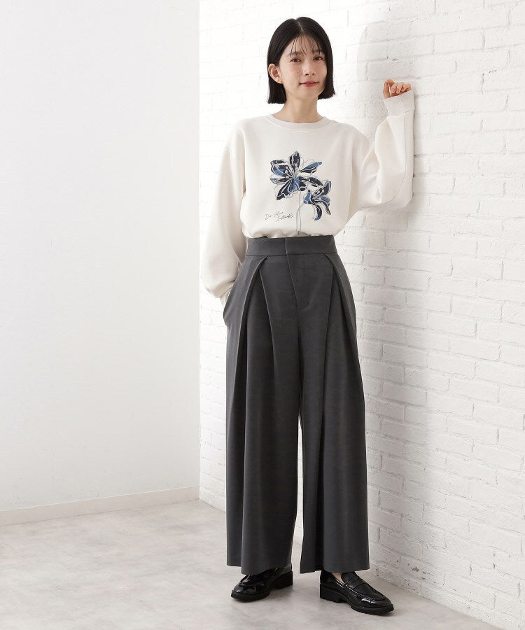 ザ ショップ ティーケー  (ウィメン) THE SHOP TK(Women) サス付きタックワイドパンツ （スミクロ(018)） スミクロ(018)