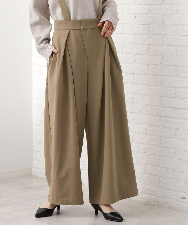 ザ ショップ ティーケー  (ウィメン) THE SHOP TK(Women) サス付きタックワイドパンツ （スミクロ(018)） スミクロ(018)