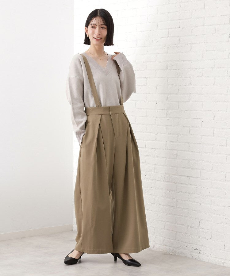 ザ ショップ ティーケー  (ウィメン) THE SHOP TK(Women) サス付きタックワイドパンツ （スミクロ(018)） スミクロ(018)