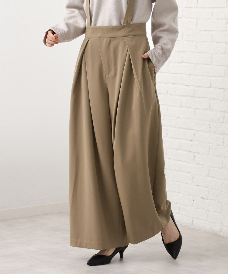 ザ ショップ ティーケー  (ウィメン) THE SHOP TK(Women) サス付きタックワイドパンツ （スミクロ(018)） スミクロ(018)