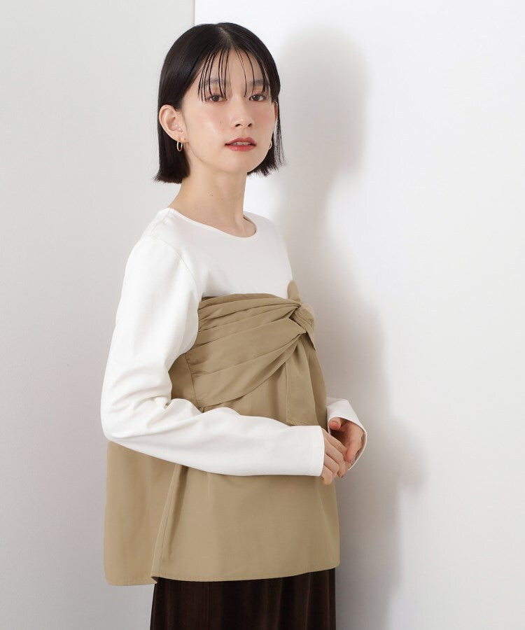 ザ ショップ ティーケー  (ウィメン) THE SHOP TK(Women) 布帛切替カットソー （ブラック(519)） ブラック(519)