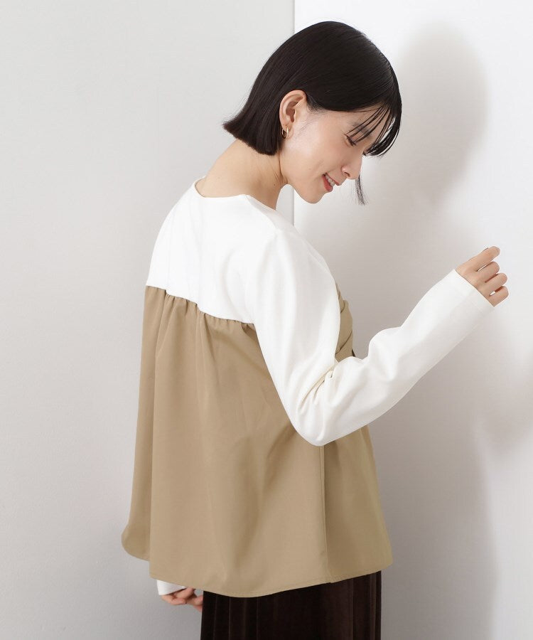 ザ ショップ ティーケー  (ウィメン) THE SHOP TK(Women) 布帛切替カットソー （ブラック(519)） ブラック(519)