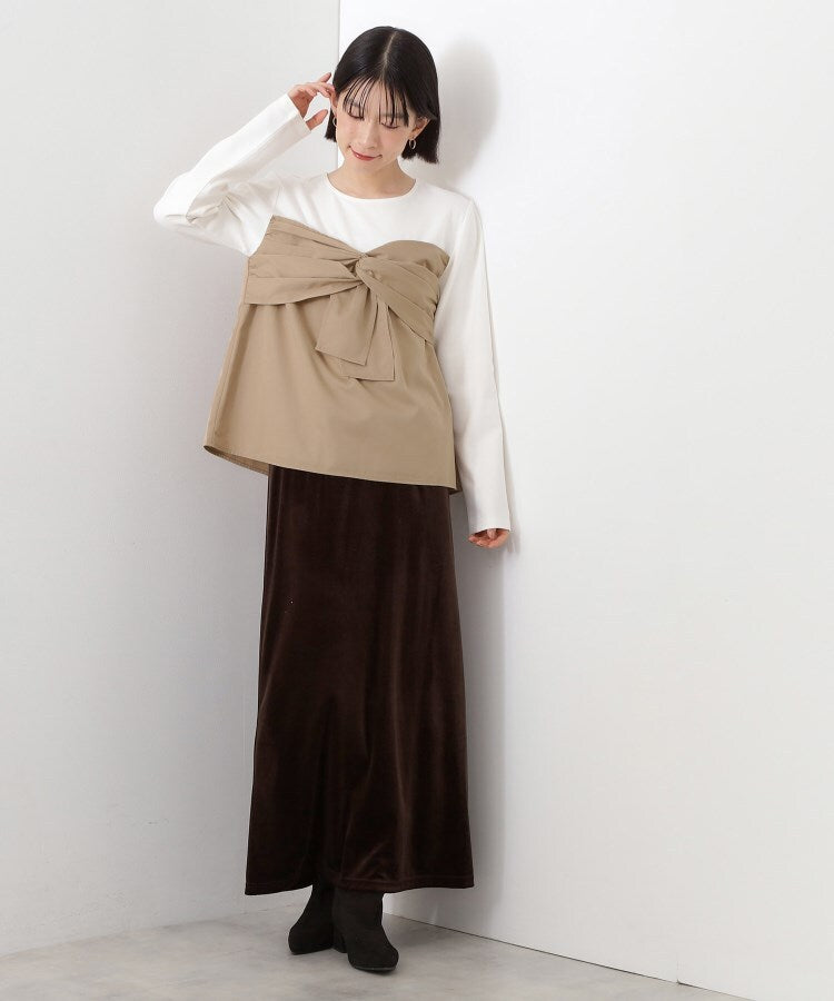 ザ ショップ ティーケー  (ウィメン) THE SHOP TK(Women) 布帛切替カットソー （ブラック(519)） ブラック(519)
