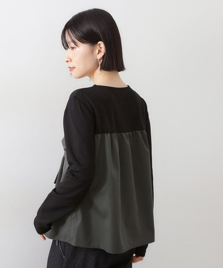 ザ ショップ ティーケー  (ウィメン) THE SHOP TK(Women) 布帛切替カットソー （ブラック(519)） ブラック(519)