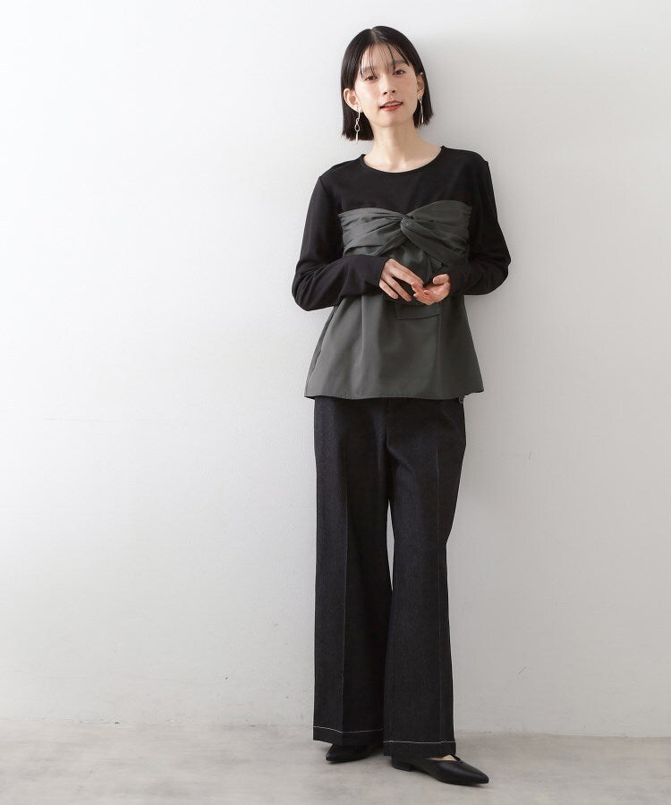 ザ ショップ ティーケー  (ウィメン) THE SHOP TK(Women) 布帛切替カットソー （ブラック(519)） ブラック(519)