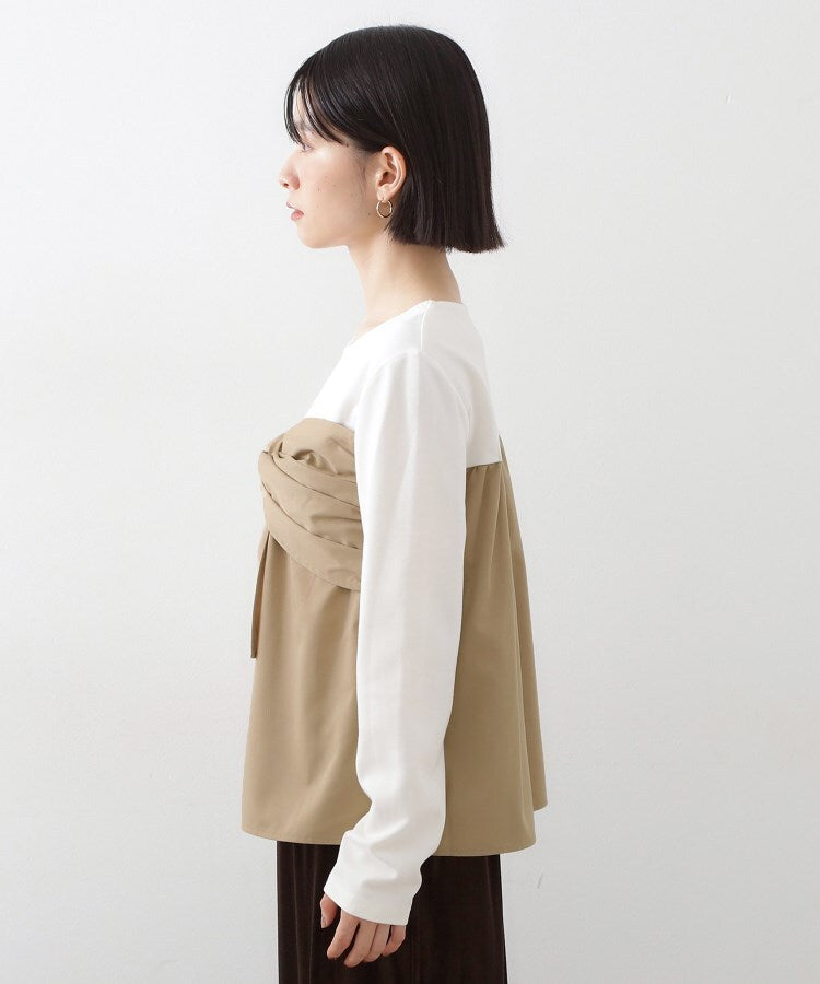 ザ ショップ ティーケー  (ウィメン) THE SHOP TK(Women) 布帛切替カットソー （ブラック(519)） ブラック(519)