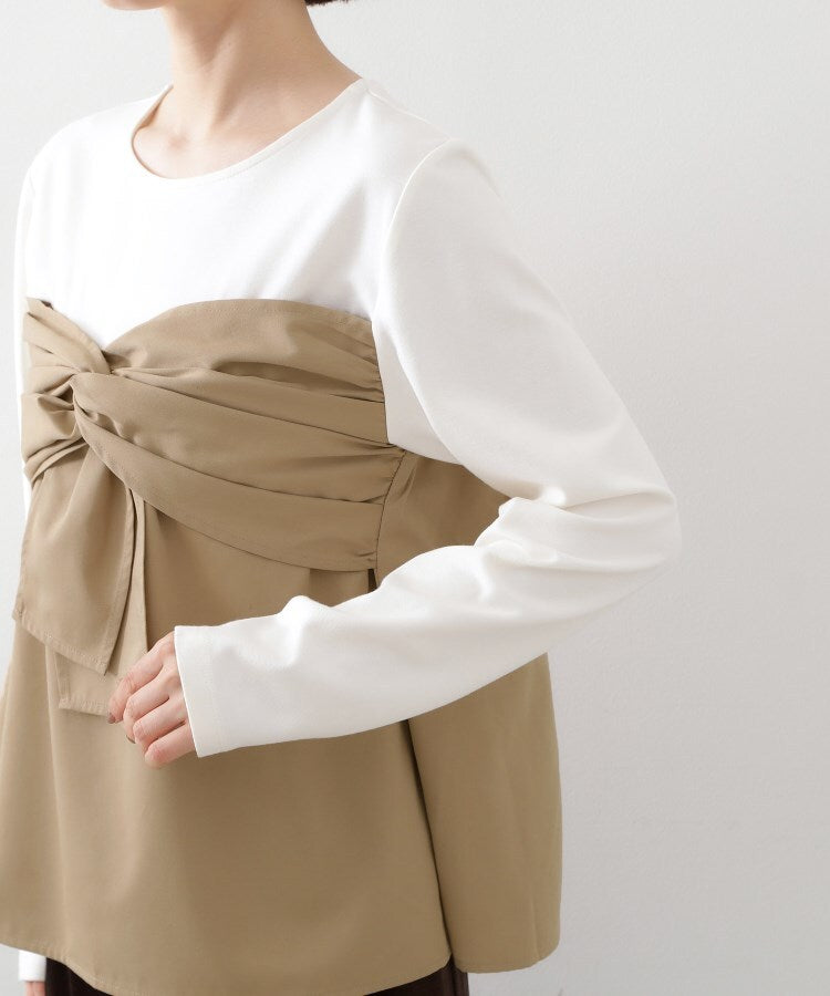 ザ ショップ ティーケー  (ウィメン) THE SHOP TK(Women) 布帛切替カットソー （ブラック(519)） ブラック(519)