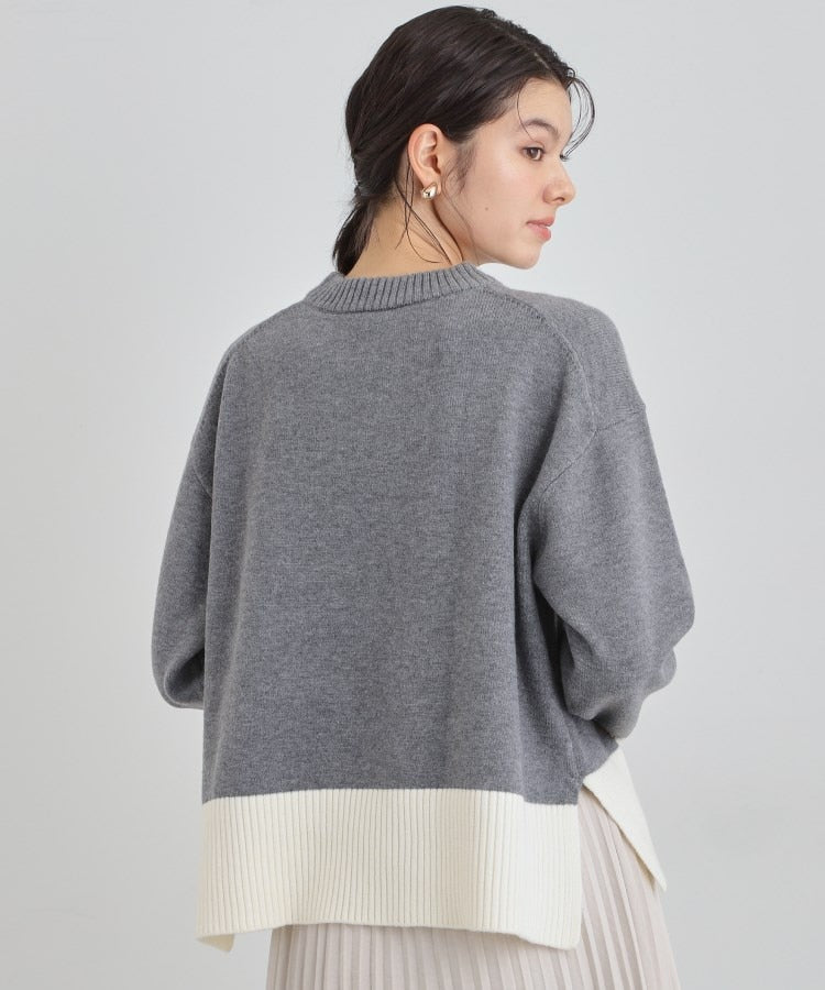 ザ ショップ ティーケー  (ウィメン) THE SHOP TK(Women) カラーブロックニット （ブラウン(543)） ブラウン(543)