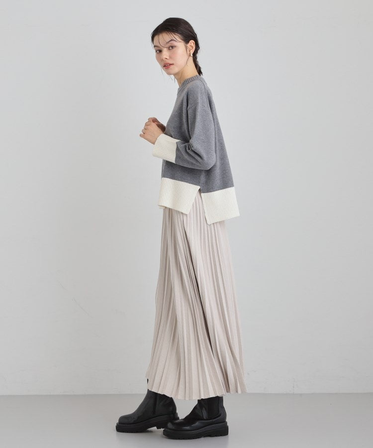 ザ ショップ ティーケー  (ウィメン) THE SHOP TK(Women) カラーブロックニット （ブラウン(543)） ブラウン(543)
