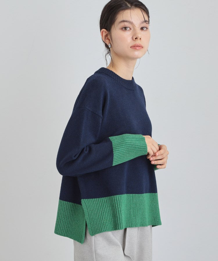 ザ ショップ ティーケー  (ウィメン) THE SHOP TK(Women) カラーブロックニット （ブラウン(543)） ブラウン(543)
