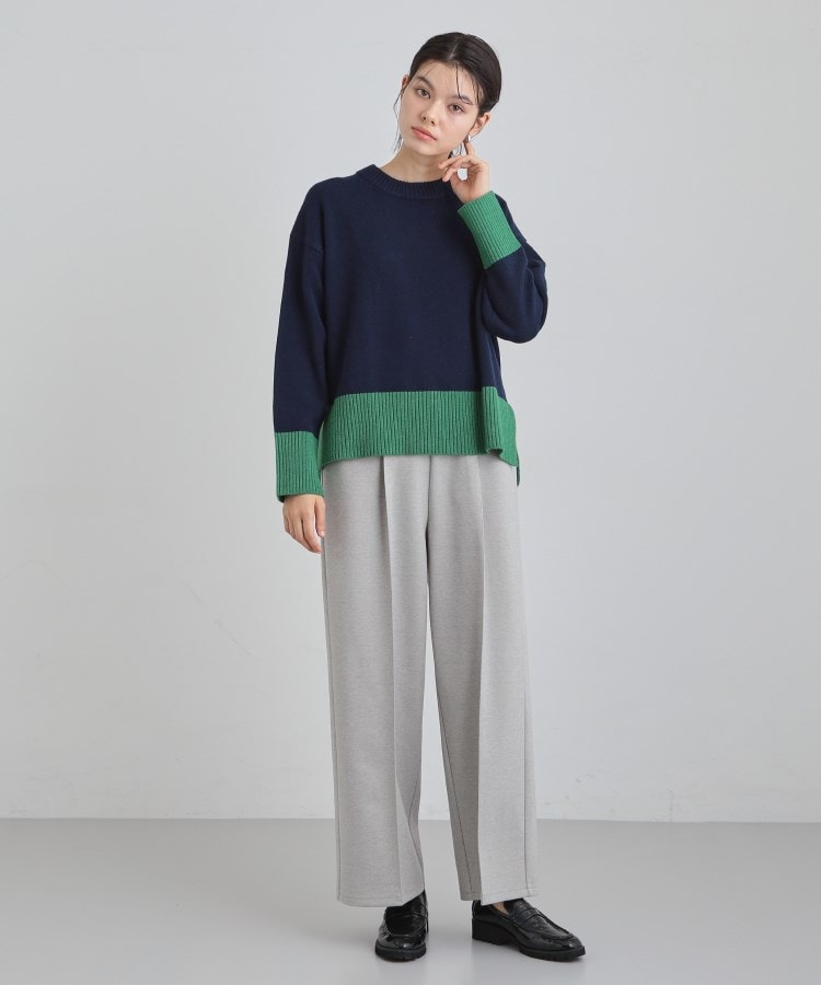 ザ ショップ ティーケー  (ウィメン) THE SHOP TK(Women) カラーブロックニット （ブラウン(543)） ブラウン(543)