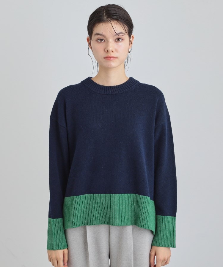 ザ ショップ ティーケー  (ウィメン) THE SHOP TK(Women) カラーブロックニット （ブラウン(543)） ブラウン(543)