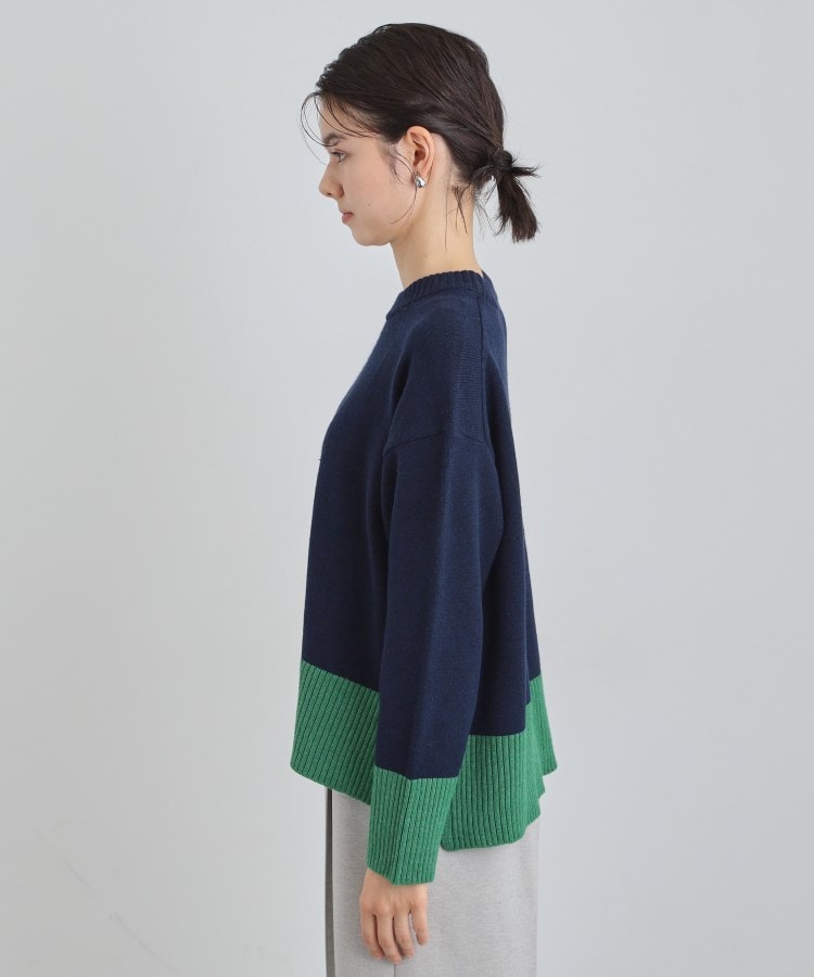 ザ ショップ ティーケー  (ウィメン) THE SHOP TK(Women) カラーブロックニット （ブラウン(543)） ブラウン(543)