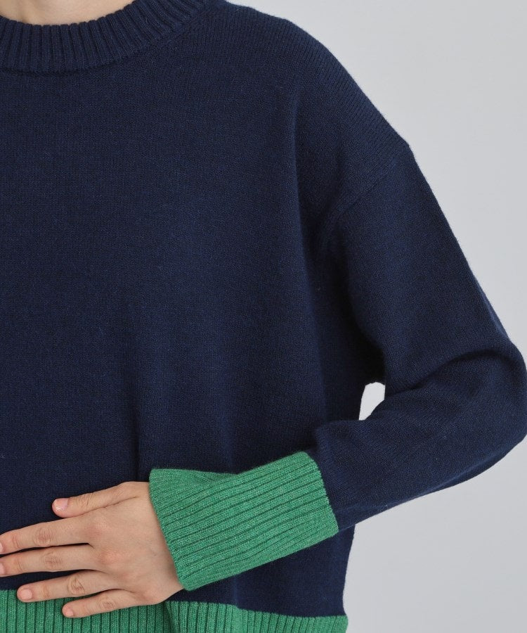 ザ ショップ ティーケー  (ウィメン) THE SHOP TK(Women) カラーブロックニット （ブラウン(543)） ブラウン(543)