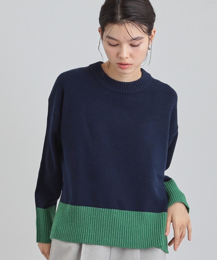 ザ ショップ ティーケー  (ウィメン) THE SHOP TK(Women) カラーブロックニット （ブラウン(543)） ブラウン(543)
