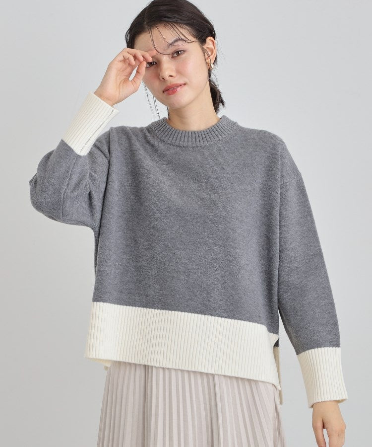 ザ ショップ ティーケー  (ウィメン) THE SHOP TK(Women) カラーブロックニット （ブラウン(543)） ブラウン(543)