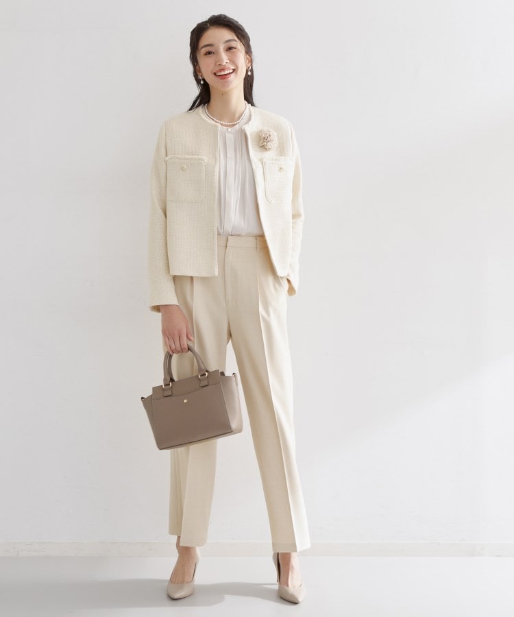 ザ ショップ ティーケー  (ウィメン) THE SHOP TK(Women) ツイードノーカラージャケット （ネイビー(094)） ネイビー(094)