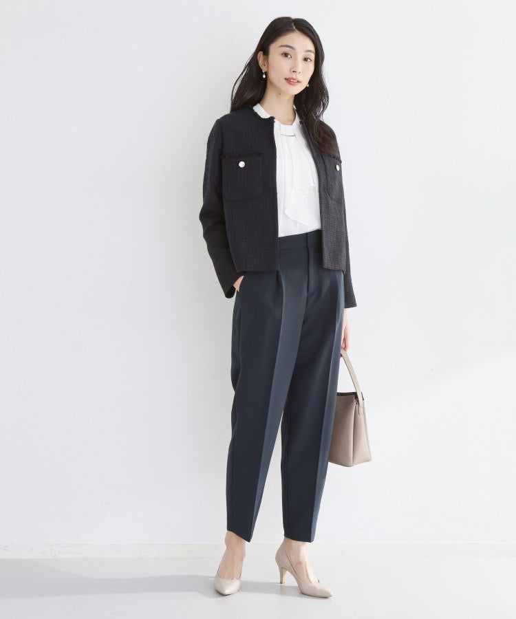 ザ ショップ ティーケー  (ウィメン) THE SHOP TK(Women) ツイードノーカラージャケット （ネイビー(094)） ネイビー(094)