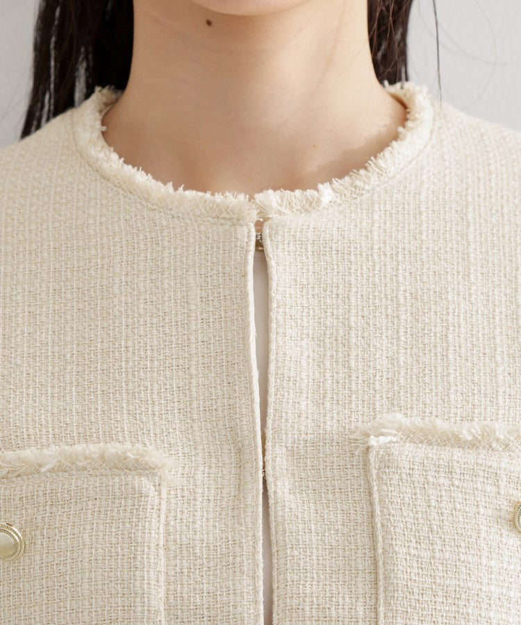 ザ ショップ ティーケー  (ウィメン) THE SHOP TK(Women) ツイードノーカラージャケット （ネイビー(094)） ネイビー(094)