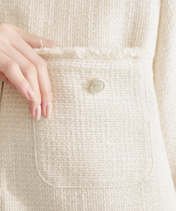ザ ショップ ティーケー  (ウィメン) THE SHOP TK(Women) ツイードノーカラージャケット （ネイビー(094)） ネイビー(094)