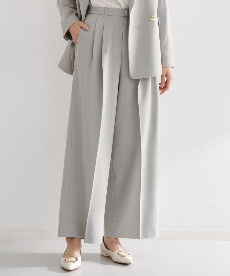 ザ ショップ ティーケー  (ウィメン) THE SHOP TK(Women) CAVIAN 2タックワイドパンツ （グレー(012)） グレー(012)