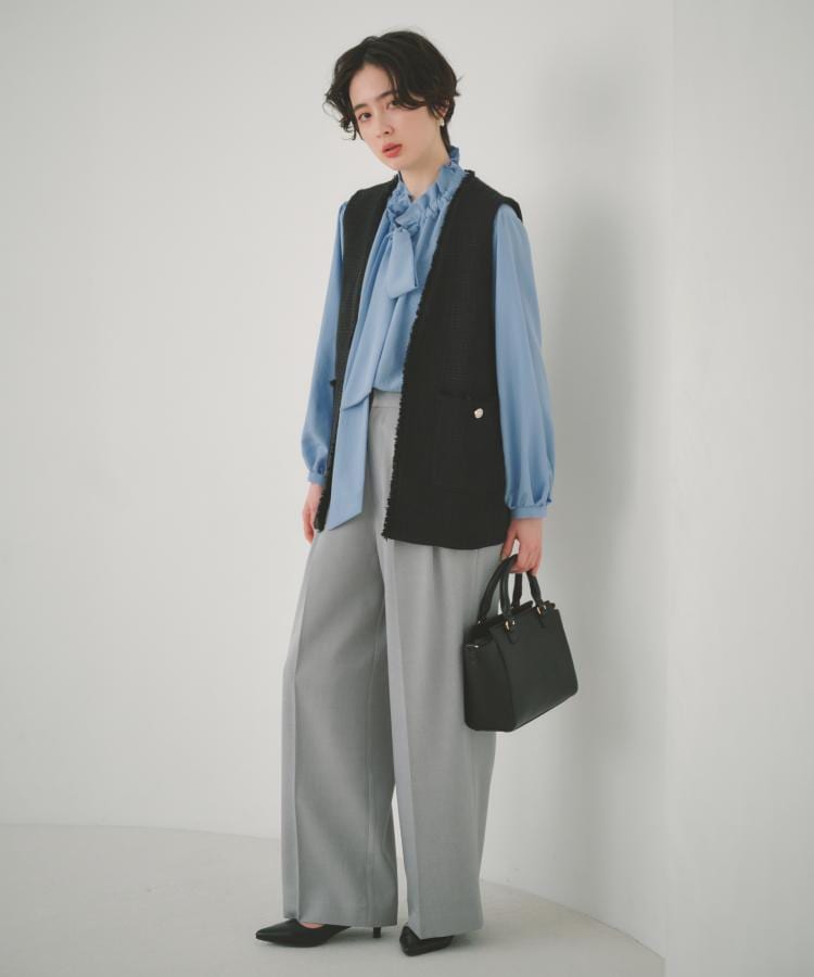 ザ ショップ ティーケー  (ウィメン) THE SHOP TK(Women) CAVIAN 2タックワイドパンツ （グレー(012)） グレー(012)